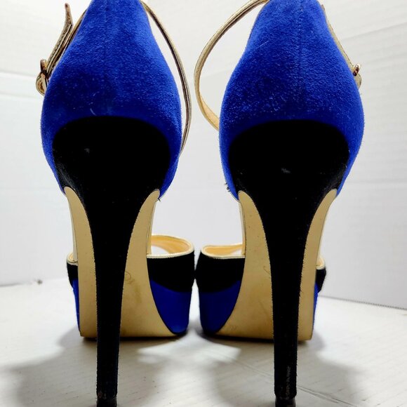 Ivanka Trump Kyra2 Peep-toe Suede Platform High Heels - Picture 5 of 11